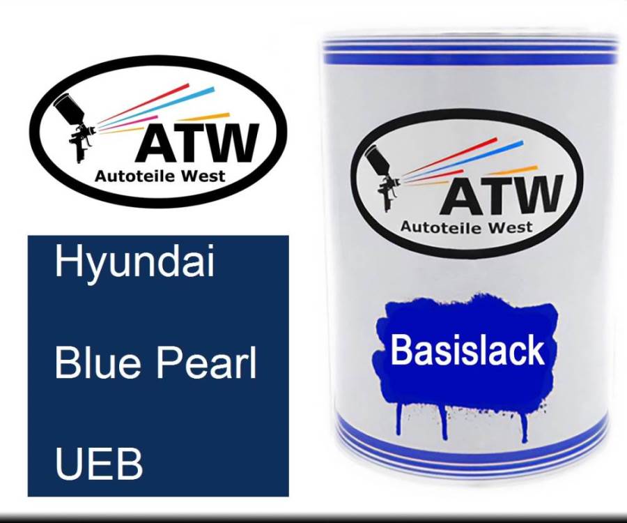 Hyundai, Blue Pearl, UEB: 500ml Lackdose, von ATW Autoteile West.